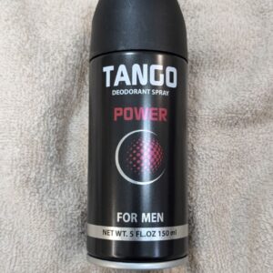 Дезодорант спрей Tango Power за мъже, 150 мл, с мъжествен аромат и 24-часова защита срещу изпотяване и неприятни миризми.