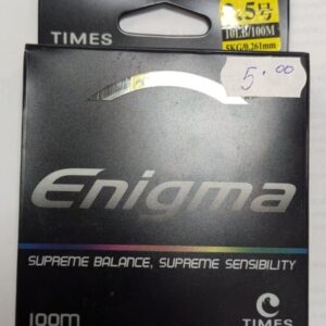 Риболовно влакно TIMES Enigma, 100 м, 0.261 мм диаметър, 5 кг товароносимост, черна опаковка, влакно за върховен баланс и чувствителност.