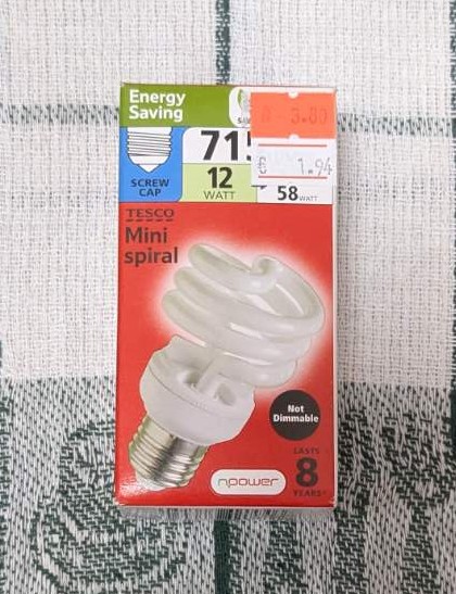 Енергоспестяваща крушка Mini Spiral 12W = 58W, E27, 220V