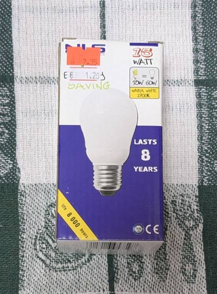 Енергоспестяваща крушка 15W = 60W, E27, 220V