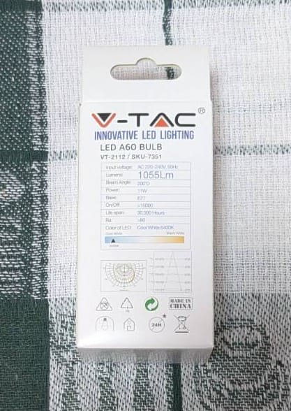 LED крушка V-TAC A60 11W = 75W, E27, 220V - Image 3