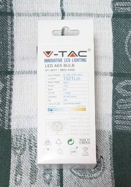 LED крушка V-TAC A65 17W = 100W, E27, 220-240V - Image 3