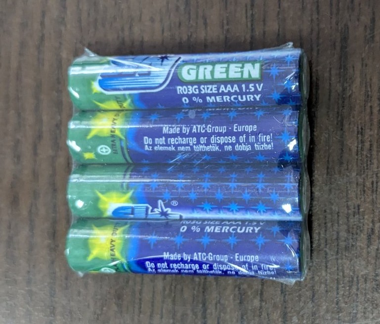 Обикновени батерии AAA 1.5V – Комплект 4 броя (0% Mercury)
