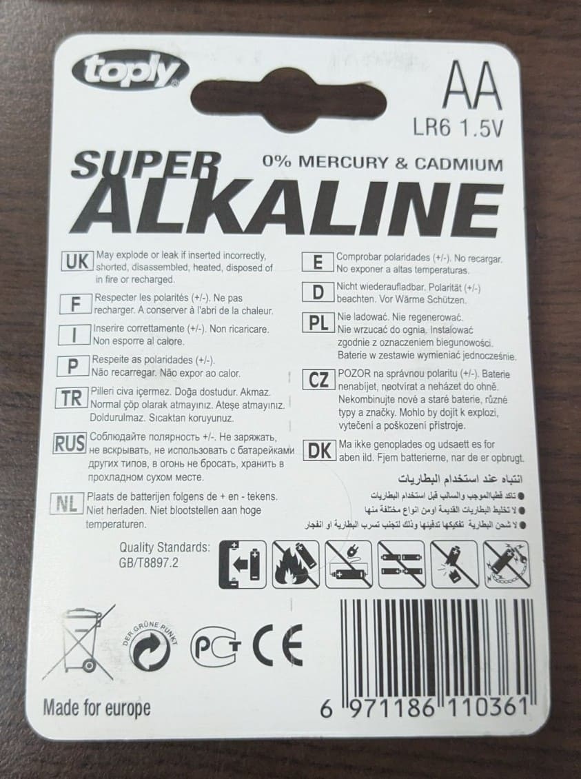 Алкални батерии AA 1.5V (LR6) – Toply Alkaline - Image 2
