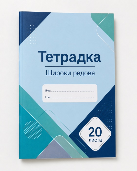 Тетрадка вестник с широки редове 20 листа меки корици