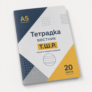 A5 тетрадка вестник тесни и широки редове 20 листа меки корици